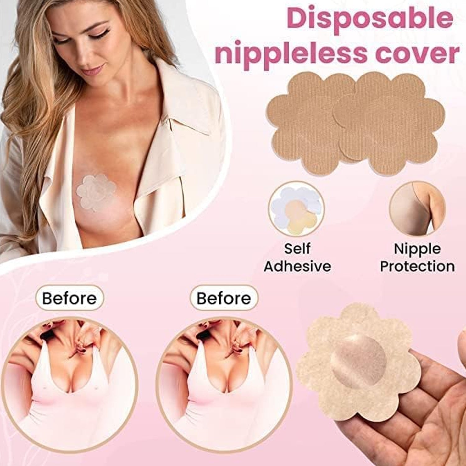 6596 Boob Tape with 10 Pairs Nipple Cover Cotton Wide Thin Breast Tape - Women's & Girl's Breast Lift Booby Tape - Push Up & Lifting Tape - Suitable for All Breast Types - Breast Lift Bra Tape - Bob Tape for Natural Breast Lift (1 Pc 5 Meters) 6596 Boob Tape with 10 Pairs Nipple Cover Cotton Wide Thin Breast Tape - Women's & Girl's Breast Lift Booby Tape - Push Up & Lifting Tape - Suitable for All Breast Types - Breast Lift Bra Tape - Bob Tape for Natural Breast Lift (1 Pc 5 Meters)